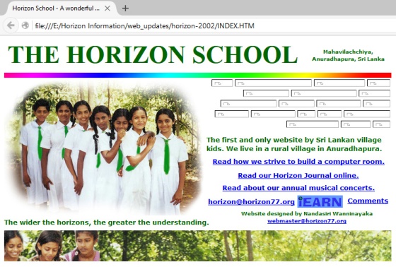 Horizon Lanka Website's second edition in 2002