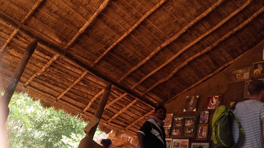 The roof of the hut of Mr. Uruwarige Wanniya, the Chief of Vedda tribe in Dambana, Mahiyanganaya