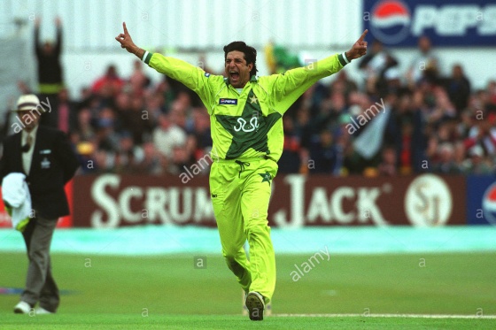 Wasim Akram Celebrating a Wicket 